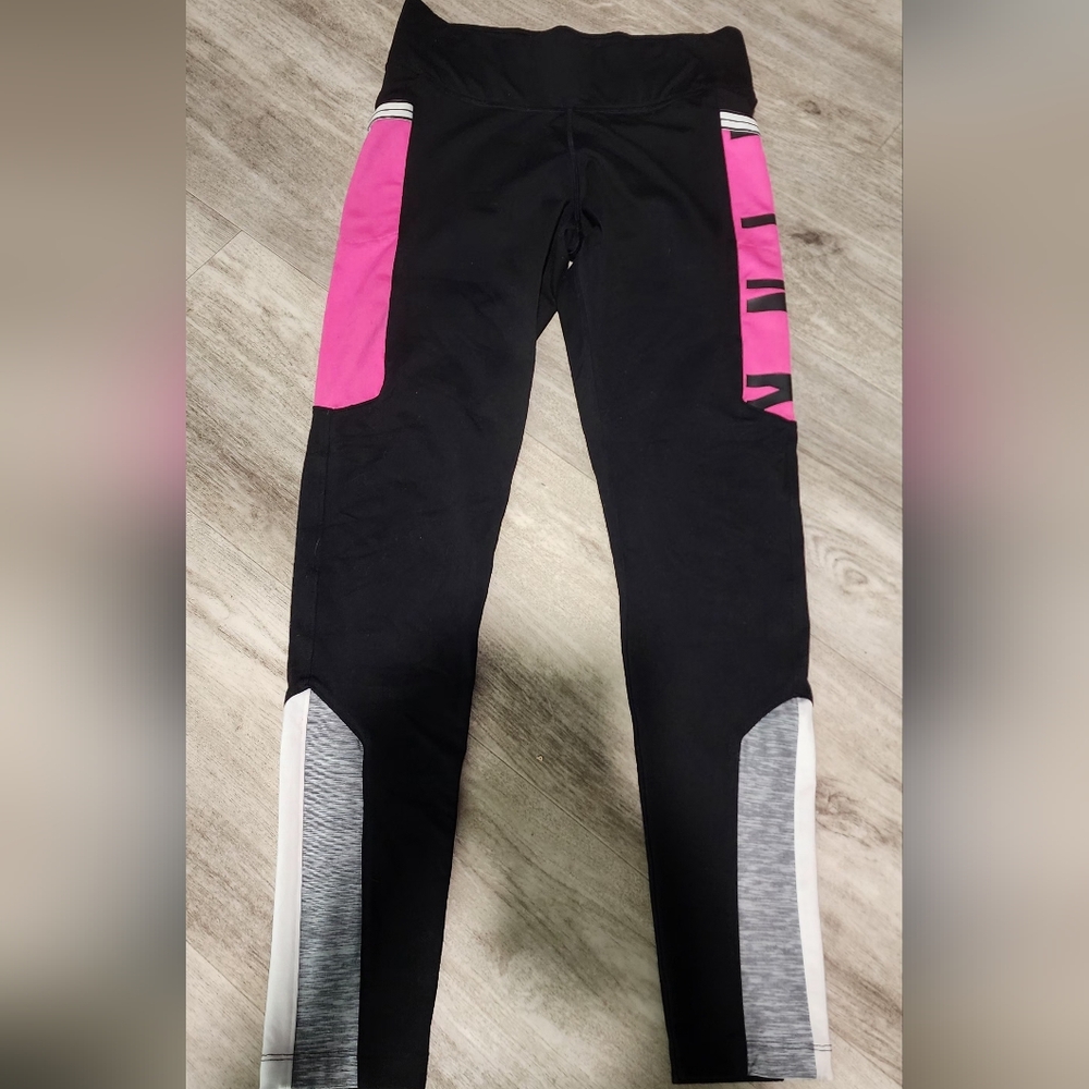 Victoria's Secret Kids Black and Pink Leggings